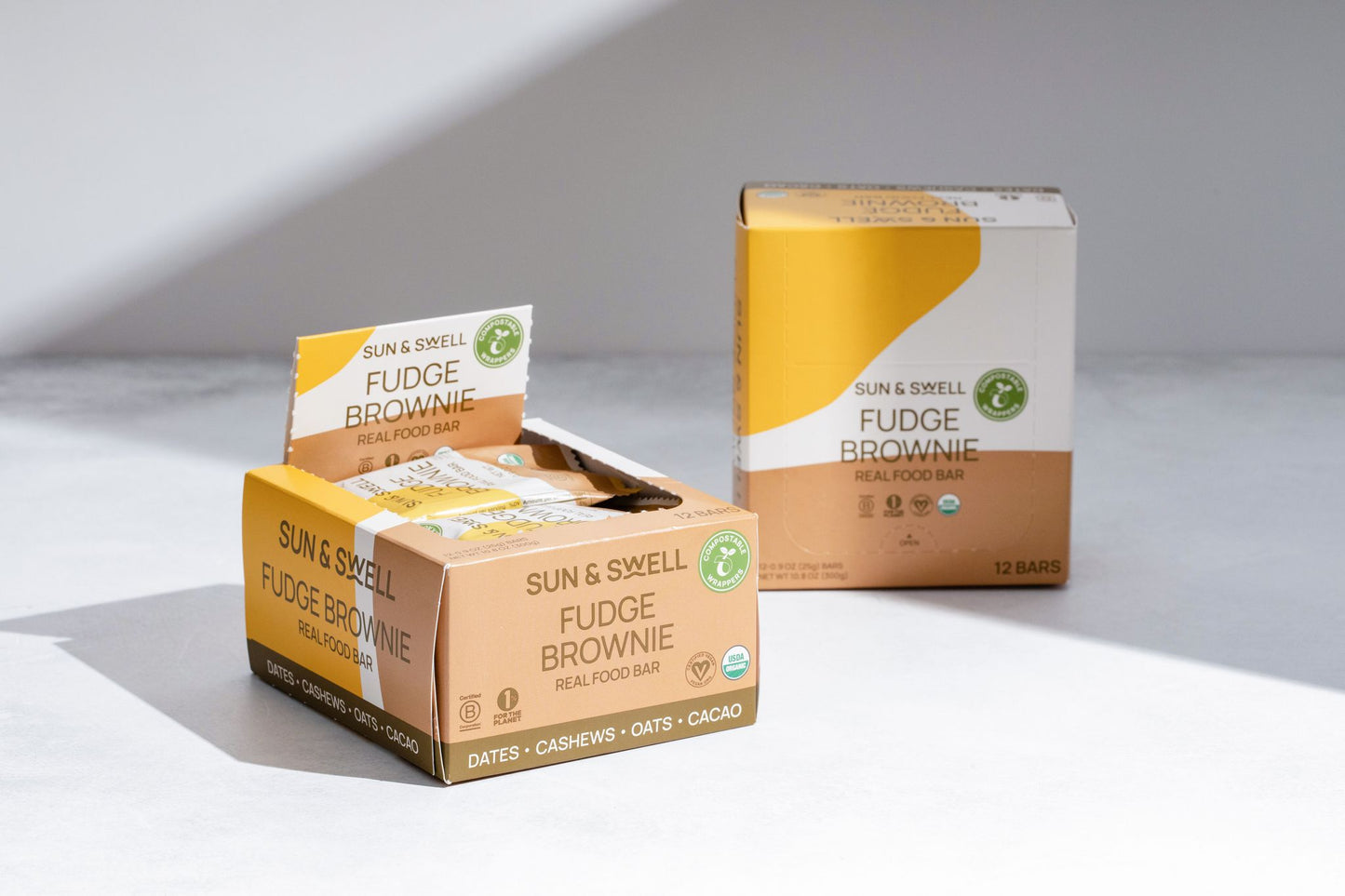 FUDGE BROWNIE REAL FOOD BARS - 12 X 0.90OZ BARS