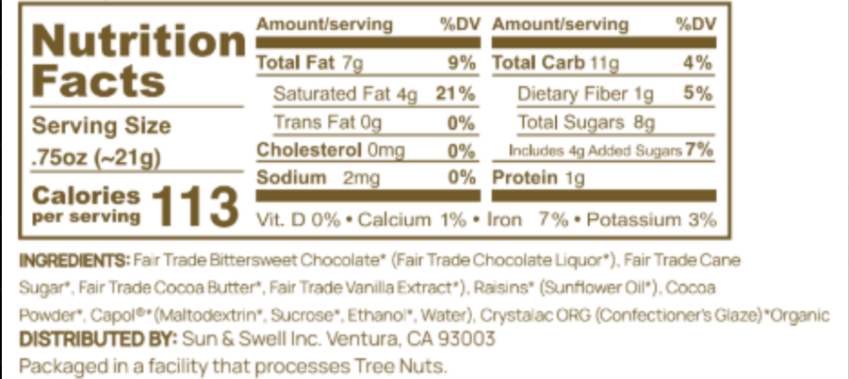 Organic Dark Chocolate Covered Raisins - 12 pack